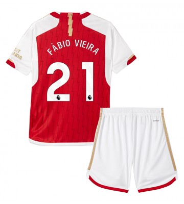 Arsenal Fabio Vieira #21 Primera Equipación Niños 2023-24 Manga Corta (+ Pantalones cortos)